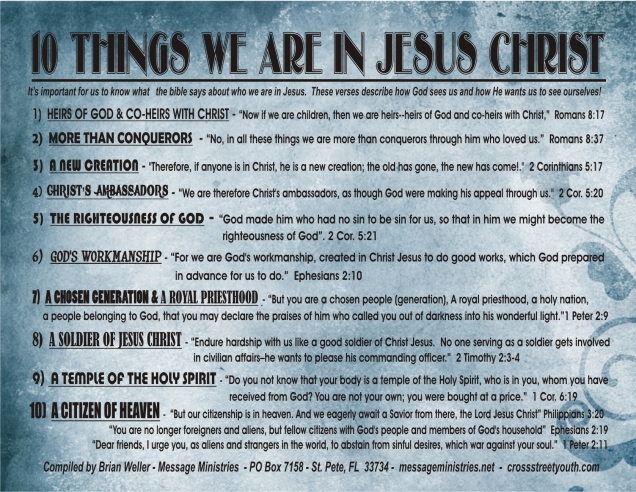 10 Things We Are In Jesus Christ